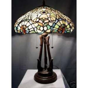    Cobalt Stained Glass Tiffany Style Table Lamp