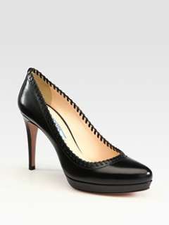   leather platform pumps with stitching $ 750 00 exclusively at saks