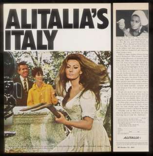 1967 Sophia Loren photos Alitalia airlines print ad  