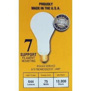 Olympic Lighting, PACK of 2 Incandescent 75 Watt Rough Service Frost 