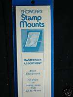 Showgard Black Stamp Mounts Masterpack Assortment 22/210  48/210 12 