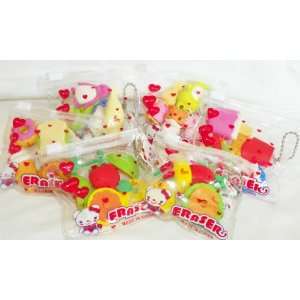  4 Mini Animal Erasers Zip Pack  Set of 6   4 packs Toys 