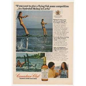  1974 Hydrofoil Skiing in Corfu Canadian Club Whisky Print 