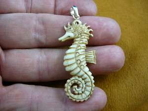 seahorse 4) Seahorse sea horse bone carving PENDANT jewelry  