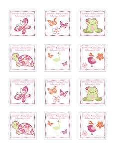 24 Personalized Cocalo Once Upon a Pond Baby Shower Favor Stickers 