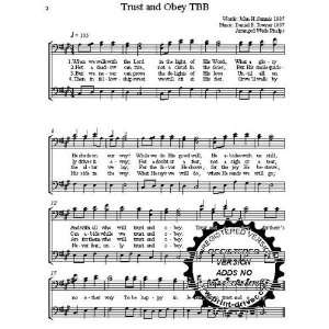 Trust and Obey A cappella for TBB Choral Sheet Music 