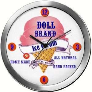  DOLL 14 Inch Ice Cream Metal Clock Quartz Movement 