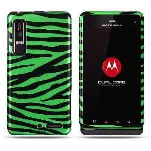  Green Black Zebra Design Motorola Droid 3 Premium Hard 