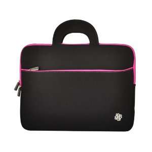  KOZMICC Black/Pink Trim Laptop Sleeve Case with Handle for up to 17 