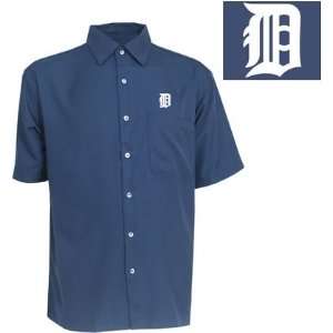  Detroit Tigers Premiere Shirt by Antigua   Navy Medium 