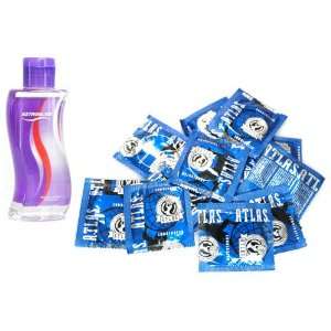 Atlas Premium Latex Condoms Lubricated 24 condoms Astroglide 5 oz Lube 