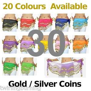 30 Belly Dance Coin Belt Hip Scarf Skirt Wholesale lot  