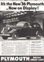 1936 Plymouth Automobile Ad. 4 door Beauty  