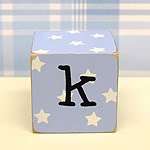 Wooden Block Name Letters Blue Child Baby Nursery  