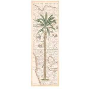 Palm Trees On Map I Poster Print