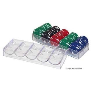 Casino Clear Acrylic Poker Chips Tray Rack Hold 100 NEW  
