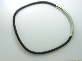 MEN Stainless Steel 6mm SILICON Rubber Cord NECKLACE  