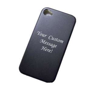 NEW Custom Engraved Aluminum Black hard Cover Case Apple IPHONE 4 4G 