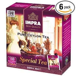 Impra Pure Ceylon Special Tea , 100 Count Tea Bags (Pack of 6)  