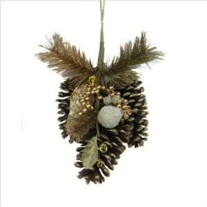  Atticks Inc. X3270 11 Triple Pinecone Ornament in Gold 