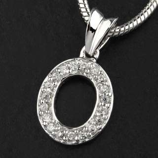 925 Sterling Silver & CZ Initial Letter O Pendant  