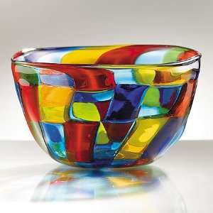  Smithsonian Mosaic Murano Glass Centerpiece Bowl