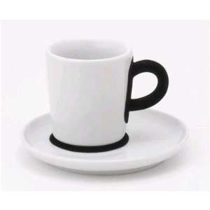 Five Senses Touch Black 3 Oz Espresso Cup With Saucer  