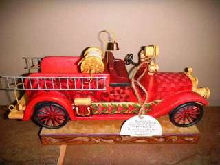 Jim Shore Vintage Fire Engine Stone Resin Figurine Ready To Roll Fair 