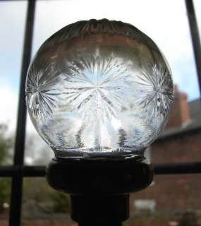 Antique Round CRYSTAL BALL CUT GLASS DOOR KNOB handle  