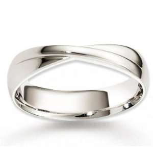   14k White Gold Smooth Harmony Fine Carved Wedding Band Jewelry