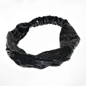  SO® Fashion Sequin Headwrap Headband, in Black Beauty