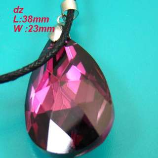 c823 Lovely Multi color Faceted Teardrop Crystal Pendant Chain 