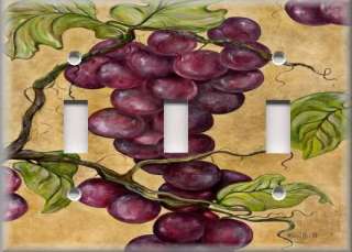 Light Switch Plate Cover   Tuscan Decor   Purple Grape Vines   Grapes 