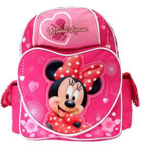Disney MINNIE MOUSE Large 16 Hearts BACKPACK Bag  