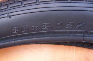 Pair Black Brick Pattern 26x2.125 Beach Cruiser Bicycle Tires 