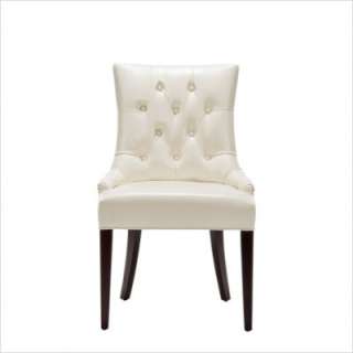 Safavieh Amanda Leather Side Chair in Cream MCR4515B 683726761310 
