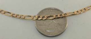 14k yellow gold 10.4g figaro chain necklace 19 vintage  