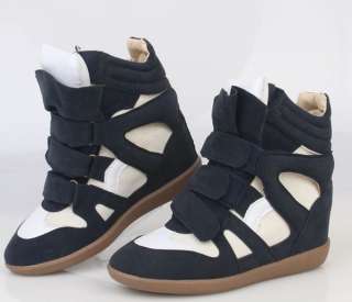 2012 Womens Velcro Strap High TOP Sneakers Shoes/Ladys Ankle Wedge 