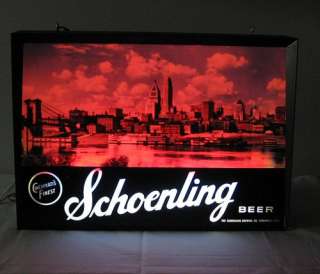 Vintage Schoenling Beer Lighted SceneChanging 3D Sign  