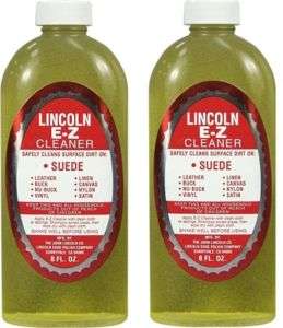 LINCOLN E Z Leather Suede Stain Vinyl CLEANER 8 Oz. x2  