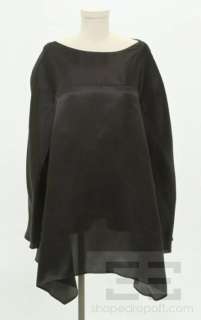   & Malee III Black Silk Long Sleeve Semi Sheer Top Size Small  