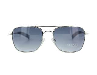 NEW Guess GU 6600 SI Silver Aviator Sunglasses  