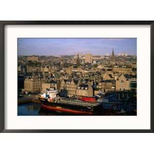  City Centre and Ship in Harbour, Aberdeen, United Kingdom 