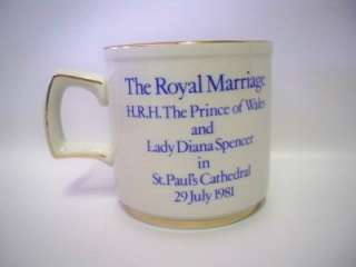 Lady Diana Spencer and HRH Prince of Wales Marriage Souvenir Mug 