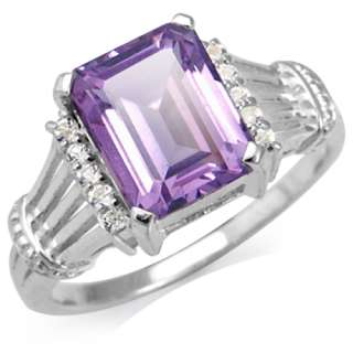   23ct. Natural Amethyst & White Topaz 925 Sterling Silver Filigree Ring