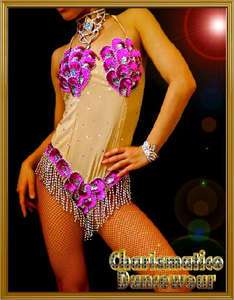 PINK SAMBA CARNIVAL showgirl Sequin Bodysuit DIVA Dress  