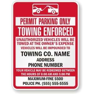 Expense, Vehicles Will Be Impounded To, Towing Co. Name Address 