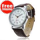 Crazy Buy* Mens Casual Sport Wrist Watch Brown Leather Band Quartz 