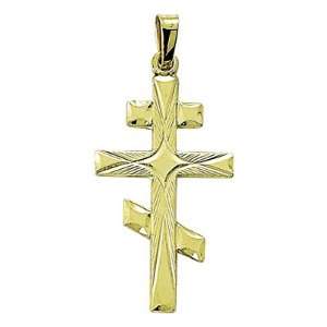 com 14K Yellow Gold Cross Pendant in a Greek Orthodox Design Jewelry 
