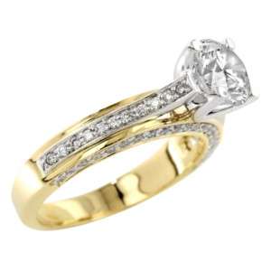 35 ct Verragio Engagement Ring Setting Two Tone Gold  